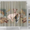 Italian Greyhound Print Shower Curtain-Free Shipping