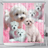 Bolognese Dog Print Shower Curtain-Free Shipping