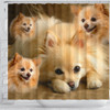 Pomeranian Print Shower Curtains-Free Shipping