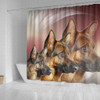 Amazing German Shepherd Print Shower Curtains-Free Shipping