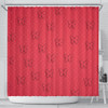 Butterfly Print On Red Shower Curtain-Free Shipping