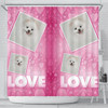 Pomeranian Dog Love Print Shower Curtain-Free Shipping