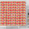 Poodle Dog On Hearts Print Shower Curtain-Free Shipping
