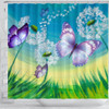 Butterfly Print Shower Curtain-Free Shipping