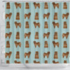 Cute Chow Chow Dog Pattern Print Shower Curtains-Free Shipping