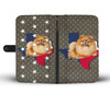 Cute Pomeranian Dog Print Wallet Case-Free Shipping-TX State