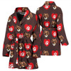 Tibetan Spaniel Patterns Print Women's Bath Robe-Free Shipping