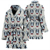 French Bulldog Pattern Print Limited Edition Women's Bath Robe-Free Shipping
