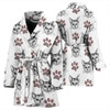 Cat With Paws Patterns Print Women's Bath Robe-Free Shipping