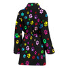 Colorful Paws Print Women's Bath Robe-Free Shipping