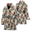 Cesky Terrier Patterns Print Women's Bath Robe-Free Shipping
