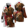 Rhodesian Ridgeback On White Print Women's Bath Robe-Free Shipping