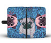 Lovely Pug Dog Print Wallet Case-Free Shipping