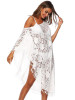 Loose Lace Tasseled Irregular Beach Cover-Up