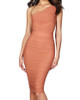 One Shoulder Ruched Design Bodycon Dress