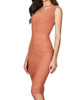 One Shoulder Ruched Design Bodycon Dress