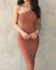 One Shoulder Ruched Design Bodycon Dress