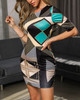 Geo Chain Print Bodycon Dress