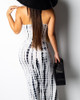 Tie Dye Print Open Back Maxi Dress
