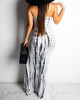 Tie Dye Print Open Back Maxi Dress