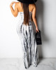 Tie Dye Print Open Back Maxi Dress