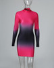 Open Back Tie Dye Print Bodycon Dress