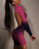 Open Back Tie Dye Print Bodycon Dress