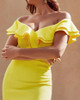 Off Shoulder Ruffled Split Bodycon Dress Off Shoulder Ruffled Split Bodycon Dress
