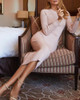 Solid Back Cutout Bodycon Midi Dress