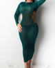 Solid Cutout Bodycon Midi Dress