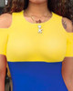 Cold Shoulder Colorblock Bodycon Dress