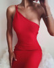 One Shoulder Double Srap Bodycon Dress