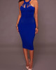 Sexy Caged Sleeveless Bodycon Midi Dress