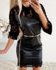 Lace Insert Bodycon Mini Dress