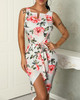 Floral Print Belted Ruched Overlap Dress