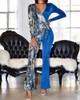 Snake Print Contrast Jumpsuit
