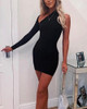 Asymmetrical One Shoulder Solid Bodycon Dress