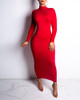 Solid High Neck Bodycon Midi Dress Solid High Neck Bodycon Midi Dress