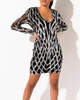 Embellished V Neck Mini Dress