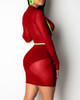 See Through Mesh Contrast Binding Bodycon Dress