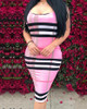 Grid Spaghetti Strap Backless Midi Dress