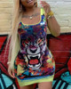 Tiger Print Thin Strap Bodycon Dress