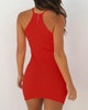 Sleeveless Halter Solid Bodycon Mini Dress
