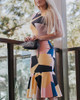 Geo Print Short Sleeve Ruffles Hem Dress