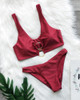 Spaghetti Strap Solid Bikini Set