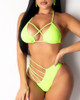 Solid Color Crisscross Halter Bikini Sets