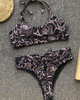 Lace-Up Deaign Halter Bikini Set