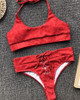 Lace-Up Deaign Halter Bikini Set