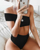 Solid One Shoulder Bikini Sets