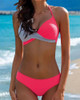 Halter Two Tone Colorblock Bikini Set
